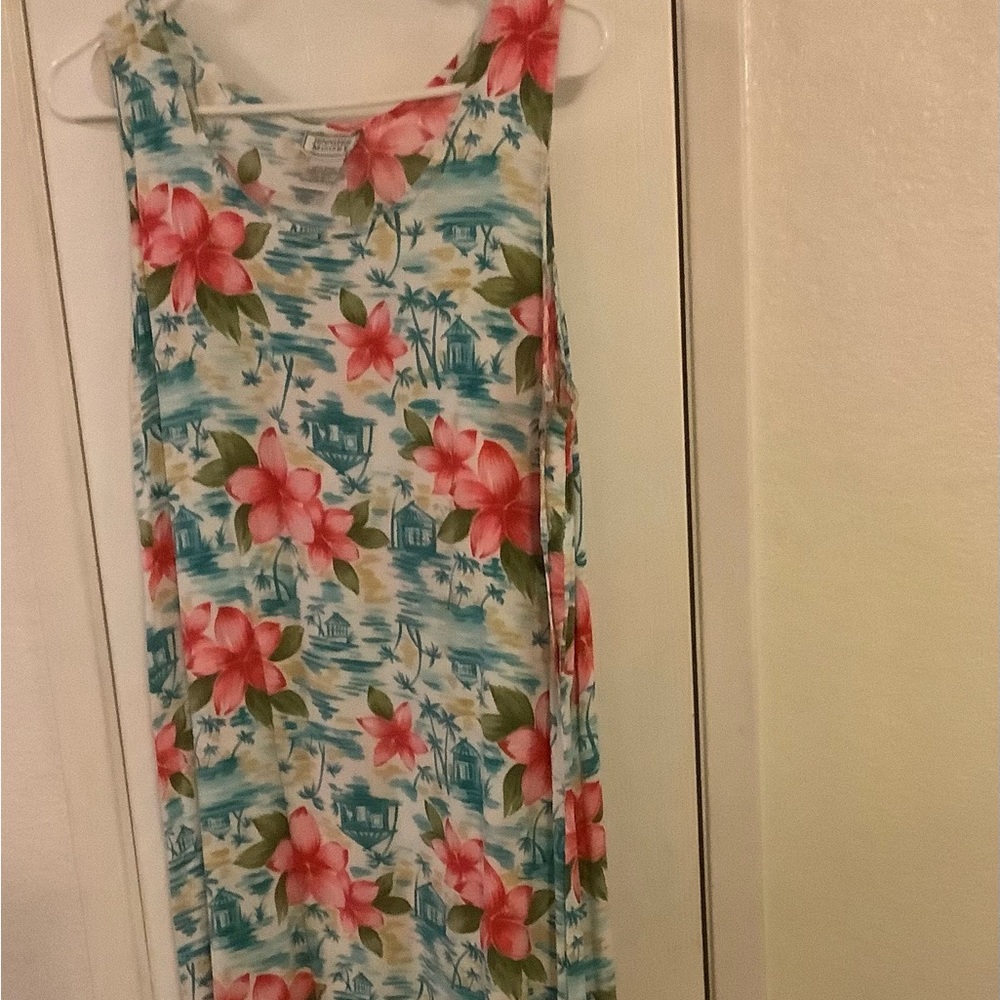 Jennifer Moore brand Hawaiian print summer dress, size Medium - Picture 1 of 4